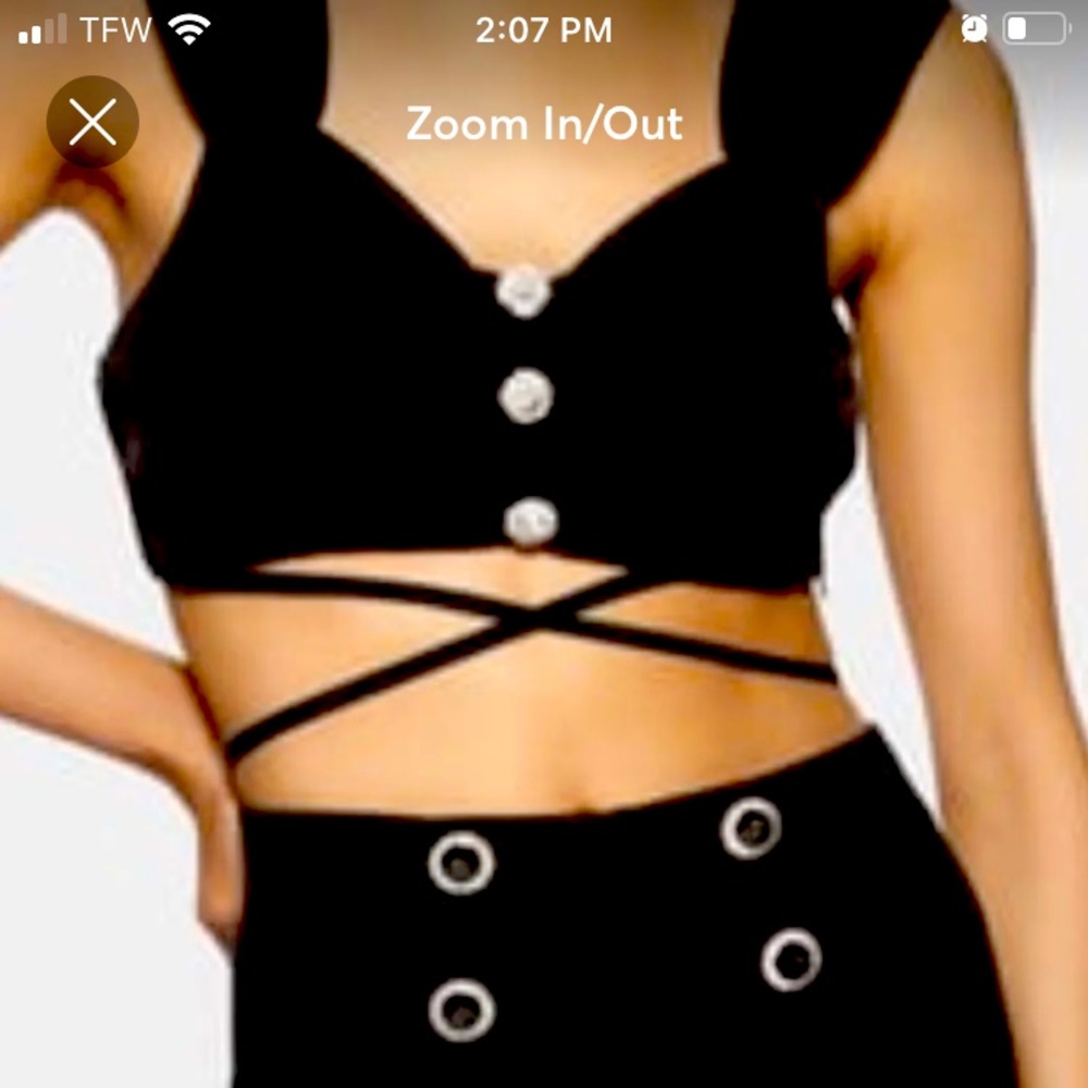 STRAPPY JEWEL BUTTON TOP sized from XS to L NWT